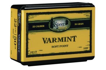 Image of Speer Varmint .224 Rifle Bullet, 50 Grain, Jacketed Soft Point, 100 Bullets, 1029