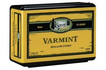 Image of Speer Varmint .243 Rifle Bullet, 75 Grain, Jacketed Hollow Point, 100 Bullets, 1205