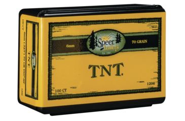 Image of Speer Bullets 1206 TNT 6mm .243 70 GR Jacketed Hollow Point JHP 100 Box