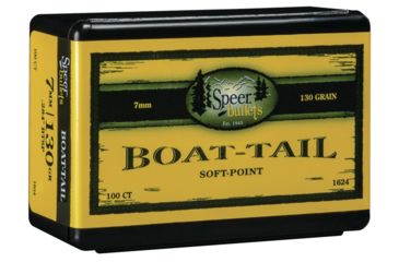 Image of Speer Bullets 1624 Boat-Tail 7mm .284 130 GR Spitzer Boat Tail Soft Point 100 B