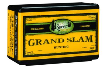 Image of Speer Bullets 2408 Grand Slam 338 Caliber .338 250 GR Soft Point SP 50 Box