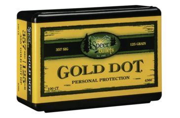 Image of Speer Gold Dot Handgun Component Bullet 357 Sig 125 Grain Hollow Point Pistol Bullet, 100 Bullets, 4360