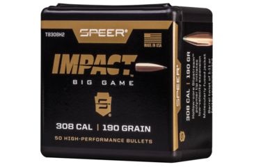 Image of Speer Bullets TB308H2 Impact 30 Caliber .308 190 GR Slipstream Polymer Tip 50 B