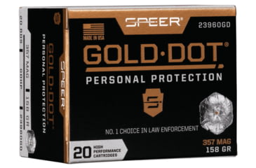 Image of Speer Gold Dot .357 Magnum 158 Grain Gold Dot Hollow Point Centerfire Pistol Ammo, 20 Rounds, 23960GD