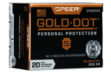 Image of Speer Gold Dot Pistol Ammo, .44 Special, Gold Dot Hollow Point, 200 grain, 20 Rounds, 23980GD