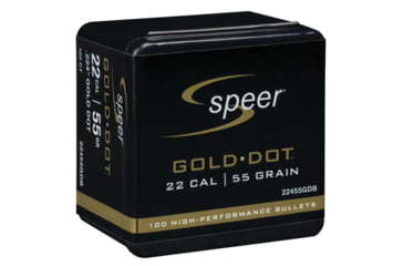 Image of Speer Gold Dot Rifle Component Bullet .224 Rifle Bullet, 55 Grain, Soft Point, 100 Bullets, 22455GDB