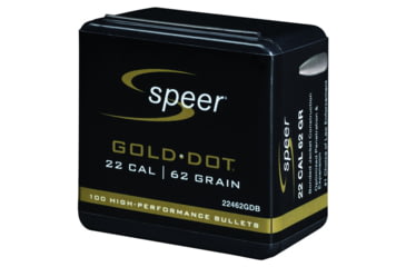 Image of Speer Gold Dot Rifle Component Bullet .224 Rifle Bullet, 62 Grain, Soft Point, 100 Bullets, 22462GDB