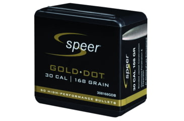 Image of Speer Gold Dot Rifle Component Bullet .308 Rifle Bullet, 168 Grain, Soft Point, 50 Bullets, 308168GDB
