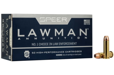 Image of Speer Lawman Training .38 Special +P 158 Grain Total Metal Jacket Centerfire Pistol Ammo, 50 Rounds, 53750