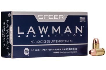 Image of Speer Lawman Training .45 GAP 200 Grain Total Metal Jacket Centerfire Pistol Ammo, 50 Rounds, 53980