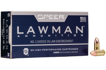 Image of Speer Lawman Training 9 mm Luger 124 Grain Total Metal Jacket Pistol Ammo, 50 Rounds, 53651