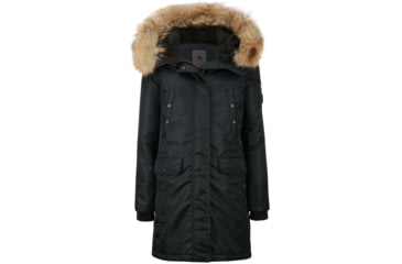 Image of Snorkel Parka Real Fur New Flight Satin - Womens -Caviar-Medium