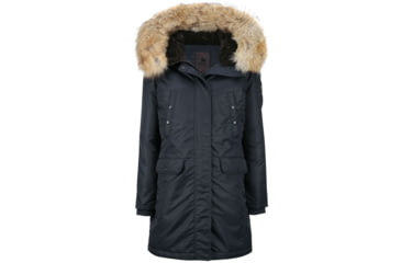 Image of Snorkel Parka Real Fur New Flight Satin - Womens -Total Eclipse-Small
