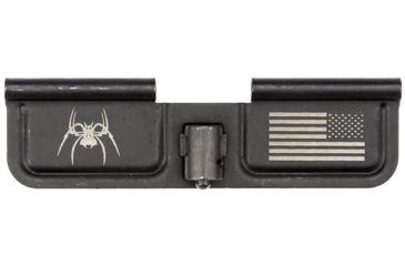 Image of Spikes Tactical Ejection Port Door with Spider and Flag Engraving, Black, SED7010