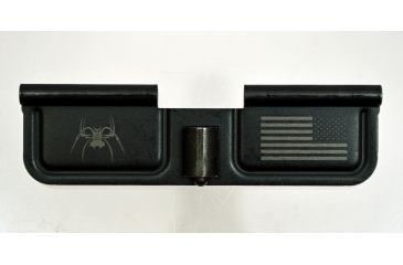 Image of Spikes Tactical Ejection Port Door with Spider and Flag Engraving, Black SPKSED7010