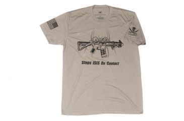 Image of Spikes Tactical Mens - T-Shirt - Stops ISIS on Contact, Warm Grey, 2XL SGT1071-2X