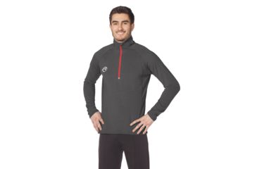 Image of SportHill Crescent Zip Top - Mens-Black Heather-X-Large