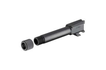 Image of Springfield Armory Hellcat Threaded Barrel w/ Self-Indexing Compensator, Glock 17, 9mm Luger, 3.8 inch, 1-10 Twist, 1/2x28 Thread, Melonite, Black, HC0901TB-KIT