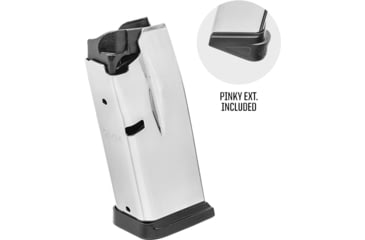 Image of Springfield Armory Hellcat 9mm Luger 10 Round Pistol Magazine w/Finger Extension, Silver, 1 Pack, Steel, HC5910P-10RD