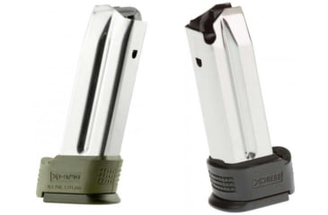 Image of Springfield Armory XD Sub-Compact 9mm 10 Round Magazine w/ Sleeve, Black, Green, Silver Body/Black Base
