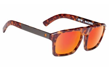 Image of Spy Optic Balboa Sunglasses, Vintage Tortoise Frame, Happy Grey Green w/ Red Spectra Lens 673175623365