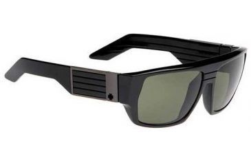 Image of Spy Optic Blok Sunglasses Shiny Black Frame Grey Green Polarized Lenses