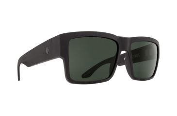 Image of Spy Optic Cyrus Sunglasses, Matte Black Frame, Happy Glass Gray Polar Lens, Polarized, 673180374484