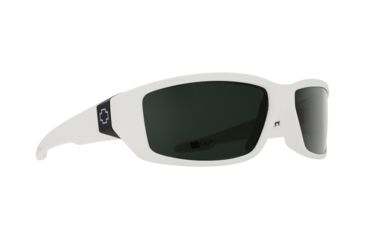 Image of Spy Optic Dirty Mo Sunglasses, White W/Signature Frame, Happy Gray Green Lens 670937216863