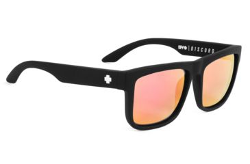 Image of Spy Optic Discord Single Vision Prescription Sunglasses, Matte Black Spy + Kab Frame, Gray W/ Pink Spectra Lens-673119374810SV