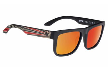 Image of Spy Optic Discord Sunglasses, Matte Black Frame, Happy Gre Green w/ Red Spectra Lens 183119374365