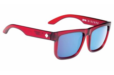 Image of Spy Optic Discord Sunglasses, Trans Red Frame, Happy Bronze w/ Light Blue Spectra 673119114362