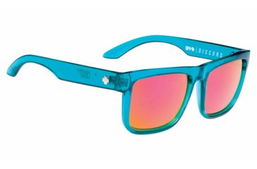 Image of Spy Optic Discord Sunglasses, Trans Teal Frame, Happy Grey Green w/ Pink Spectra Lens 673119114363