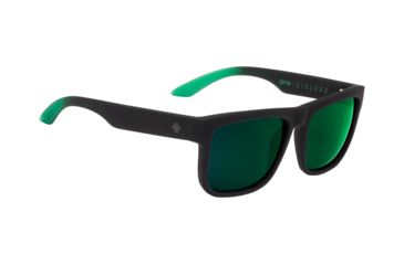 Image of Spy Optic Discord Sunglasses, Soft Matte Black/Green Fade Frame, Happy Gray/Green w/Green Flash Lens, 673119843695