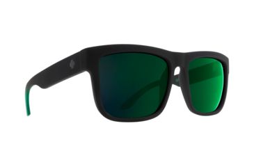 Image of Spy Optic Discord Sunglasses, Soft Matte Black/Green Fade Frame, Happy Gray/Green w/Green Flash Lens, 673119843695