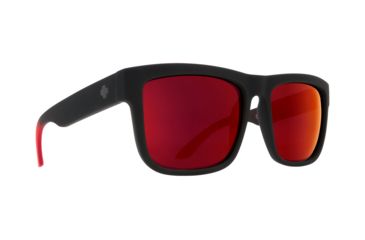 Image of Spy Optic Discord Sunglasses, Soft Matte Black/Red Fade Frame, Happy Gray/Green w/Red Flash Lens, 673119803673