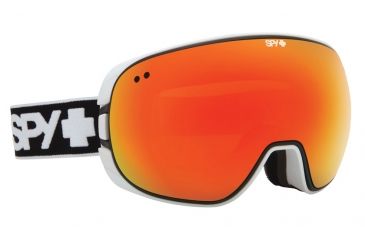 Image of Spy Optic Doom Goggles - Matte White Alternative Fit Frame, Bronze w/Red Spectra + Persimmon Contact Lens 313073396850