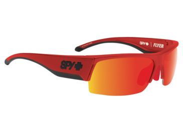 Image of Spy Optic Flyer Sunglasses, Red Frame, Happy Gray Green W/Red Spectra Lens, 673344512863