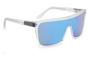 Image of Spy Optic Flynn Sunglasses w/ Matte Shiny Clear Frame &amp; Grey Green Blue Spectra Lens