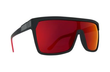 Image of Spy Optic Flynn Sunglasses, Soft Matte Black/Red Fade Frame, Happy Gray/Green w/Red Flash Lens, 670323803673