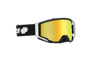 Image of Spy Optic Foundation Plus Matte Motocross Goggles w/ Gold Spectra Mirror HD Clear, White, One Size, 110277