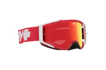 Image of Spy Optic Foundation Plus Matte Motocross Goggles w/ Red Spectra Mirror HD Clear, White, One Size, 110278