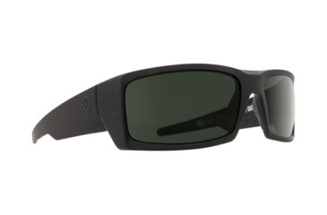 Image of Spy Optic General Sunglasses, Soft Matte Black Frame, Happy Grey Green Polar Lens 673118973864