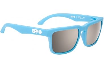 Image of Spy Optic Helm Sunglasses - Matte Blue Frame and Happy Bronze Polarized W/ Black Mirror Lens 673015702832