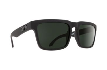 Image of Spy Optic Helm Sunglasses, Soft Matte Black Frame, Happy Grey Green Polar Lens 673015973864