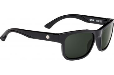 Image of Spy Optic Hunt Sunglasses, Black Frame, Happy Gray Green Lens, 673469038863