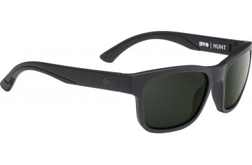 Image of Spy Optic Hunt Sunglasses, Matte Black Frame, Happy Gray Green Polar Lens, Polarized, 673469374864