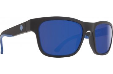 Image of Spy Optic Hunt Sunglasses, Matte Black Navy Frame, Happy Bronze Polar W/ Dark Blue Spectra Lens, Polarized, 673469714438