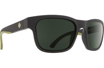 Image of Spy Optic Hunt Sunglasses, Matte Black Olive Frame, Happy Gray Green Polar Lens, Polarized, 673469713864