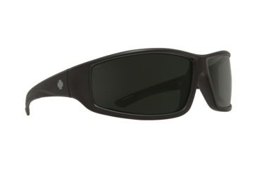 Image of Spy Optic Jackman Eyewear - Unisex - Sunglasses, Matte Black Ca Ansi/Us Mil Frame, Happy Gray Green Lens, 673505003863