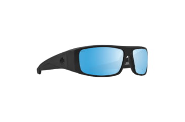 Image of Spy Optic Logan Matte Sunglasses w/ Ice Blue Spectra Mirror, Black, One Size, 120728